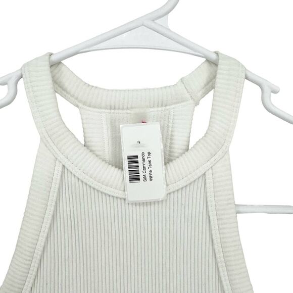COMMANDO Women Studio Ribbed Haltered Neck Tank Top White Size Small/Medium - Picture 4 of 6